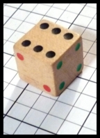 Dice : Dice - 6D Pipped - Wood with Red Green and Black Pips - Ebay Sept 2013